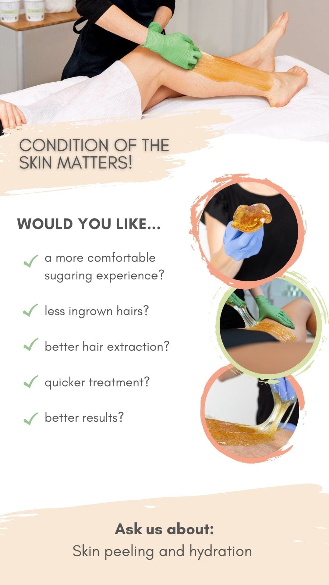 Condition of the skin matters! | Instagram Story Marketing Savvy Sugaring