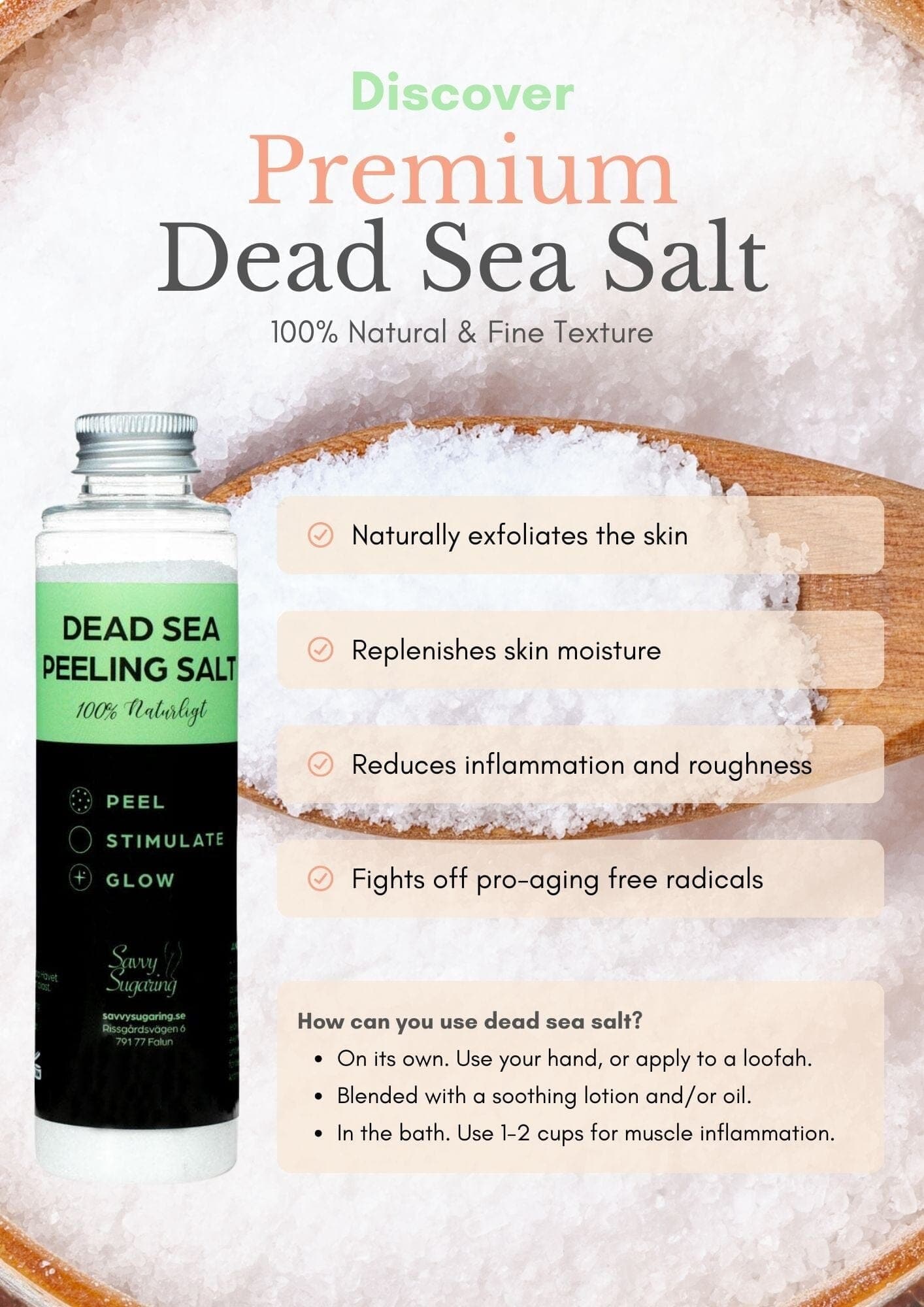 Premium Dead Sea Salt | Print-at-home Marketing Savvy Sugaring