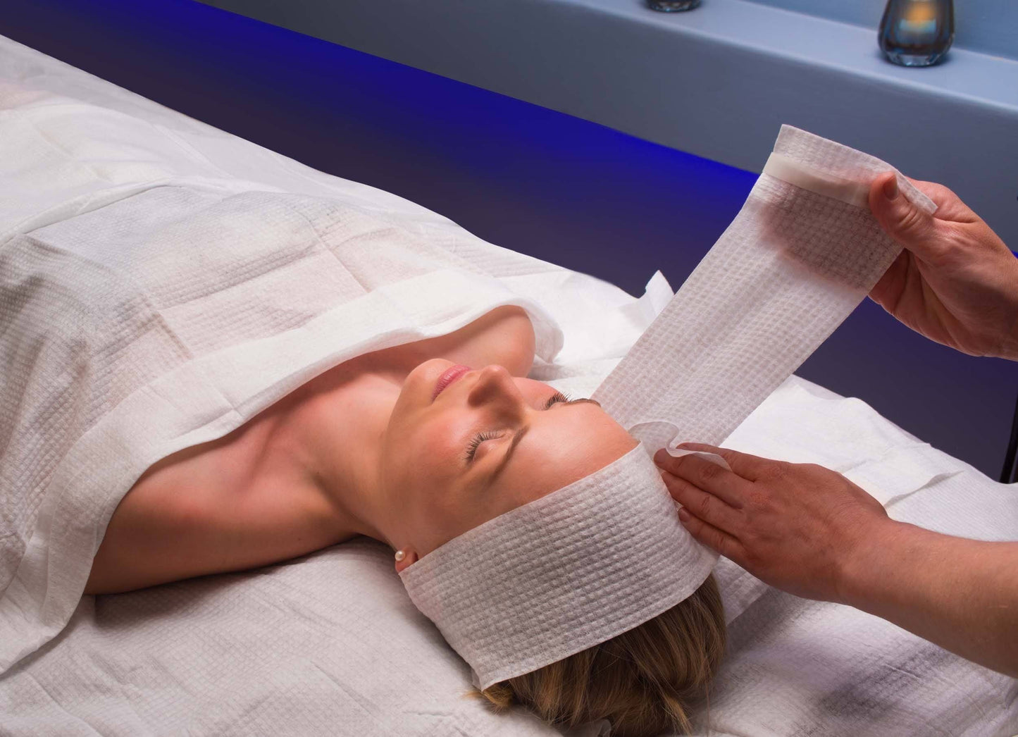 Scrummi Spa Head Band Large - Biologiskt nedbrytbart huvudband - 20 st Förbrukning Scrummi