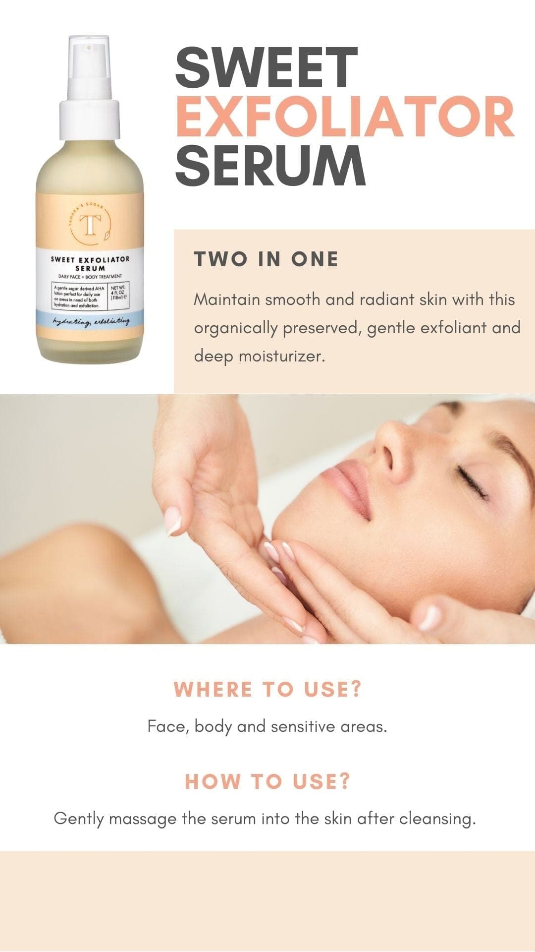 Sweet Exfoliator Serum | Instagram Story Marketing Savvy Sugaring