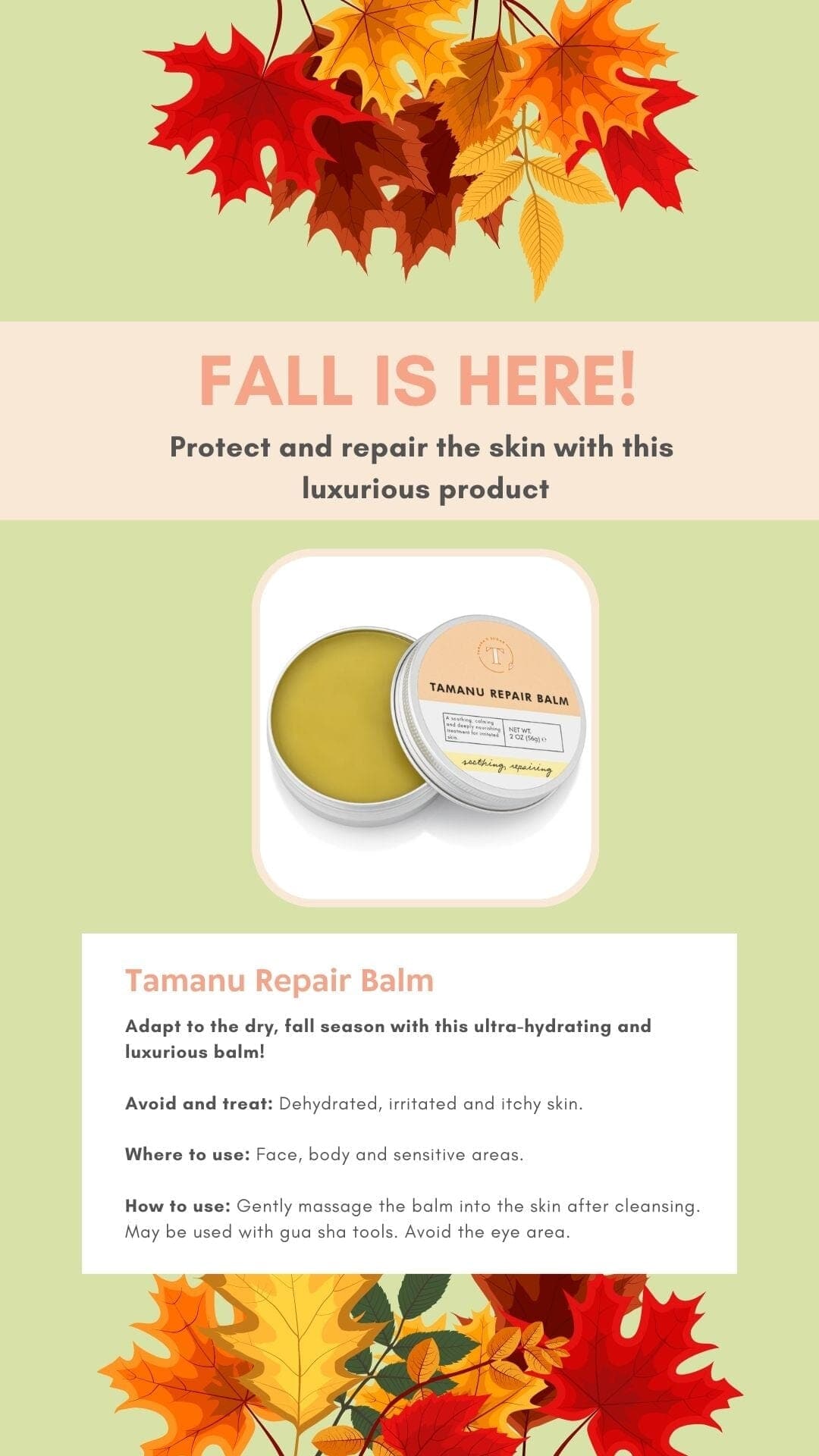 Tamara's Tamanu Repair Balm | Instagram Story Marketing Savvy Sugaring