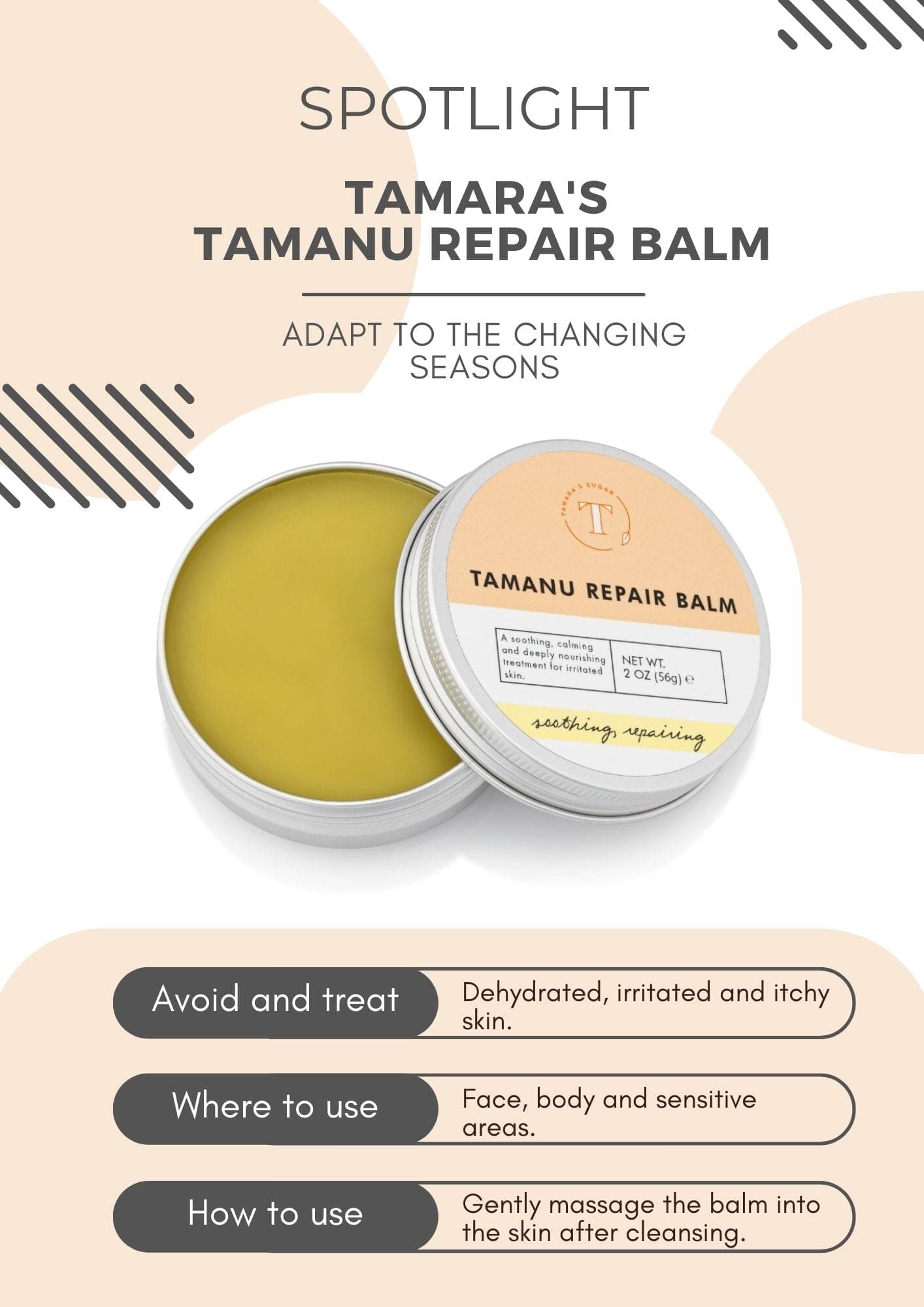 Tamara's Tamanu Repair Balm | Print-at-home Marketing Savvy Sugaring
