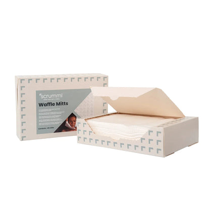 Scrummi® Waffle Facial Mitts - Pack of 40 Förbrukning Scrummi 