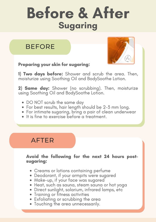 Before and After Sugaring | Print-at-home Marketing Savvy Sugaring 