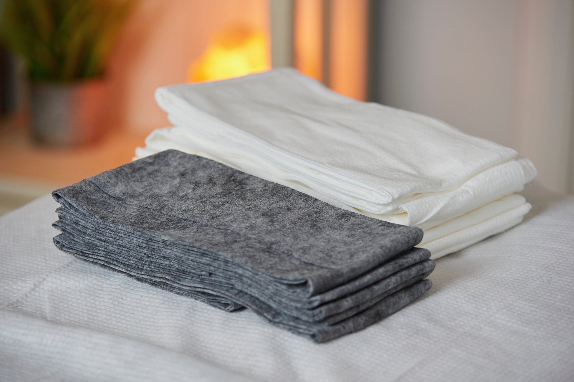 Scrummi Waffle WHITE Medium Towels - 80 x 40 cm - 50st/ 500st - Biologiskt nedbrytbar Förbrukning Scrummi 