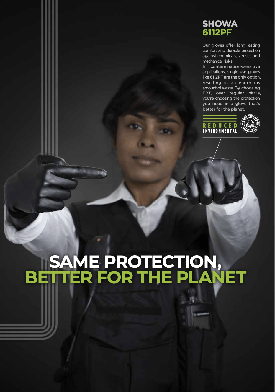 Showa 6112 Nitrilhandskar Svart - Biologiskt nedbrytbara Förbrukning Showa 