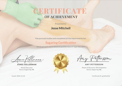 Sugaring Certification | English course Course Thinkific 